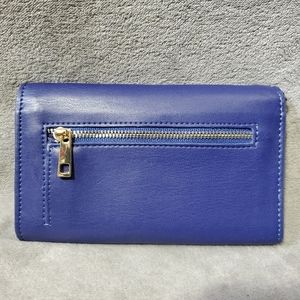 Vegan Trifold Credit Card Make Up Wallet Royal Blue